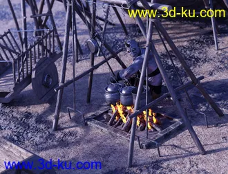 3D打印模型Primitive Medieval Campsite的图片