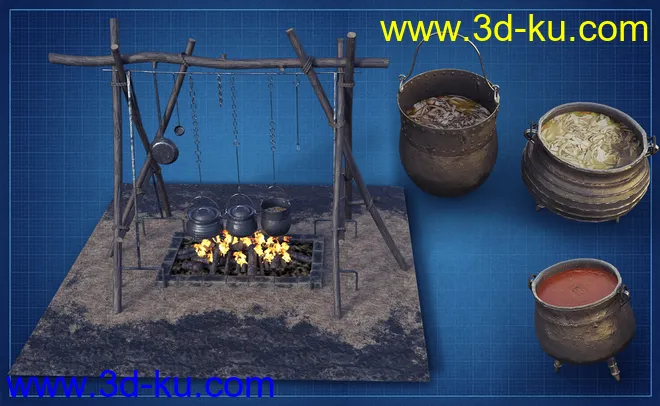 Primitive Medieval Campsite模型的图片6