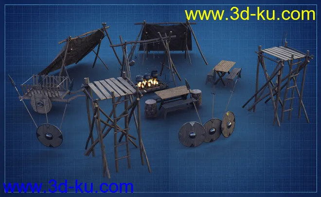 Primitive Medieval Campsite模型的图片14