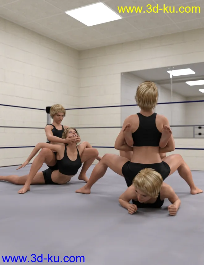 Pro Style Wrestling Poses for Genesis 8 Female模型的图片2