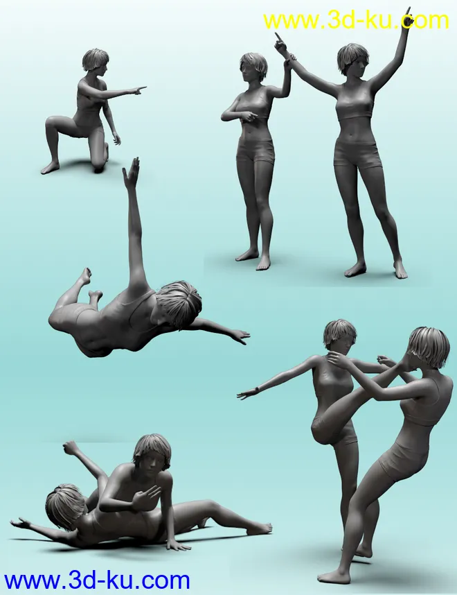 Pro Style Wrestling Poses for Genesis 8 Female模型的图片4
