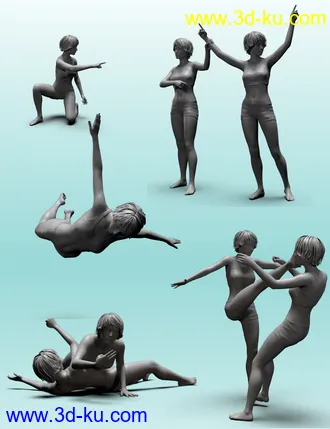 3D打印模型Pro Style Wrestling Poses for Genesis 8 Female的图片