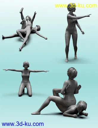 3D打印模型Pro Style Wrestling Poses for Genesis 8 Female的图片