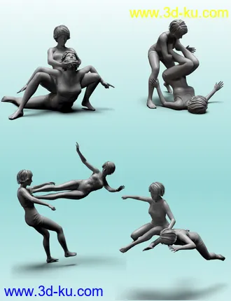 3D打印模型Pro Style Wrestling Poses for Genesis 8 Female的图片