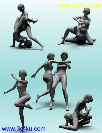 3D打印模型Pro Style Wrestling Poses for Genesis 8 Female的图片