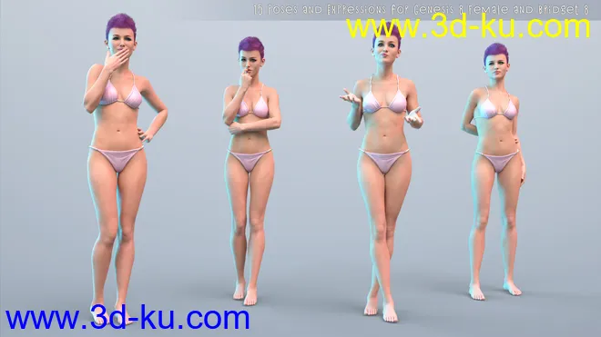 PTF Quirky Poses and Expressions for Genesis 8 Female and Bridget 8模型的图片2