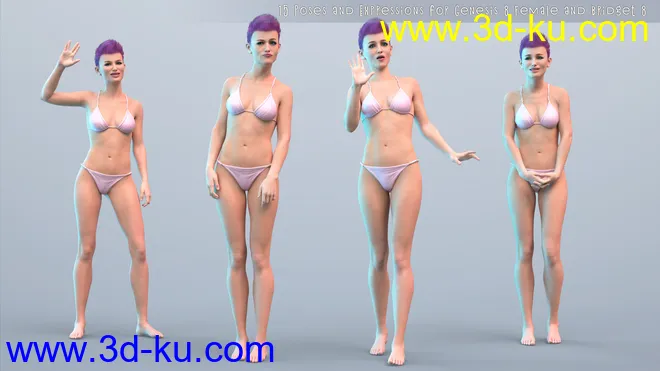 PTF Quirky Poses and Expressions for Genesis 8 Female and Bridget 8模型的图片4
