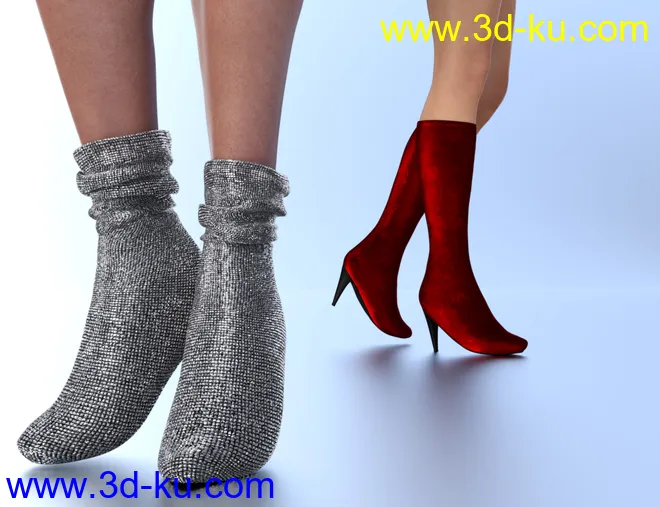 Pulled Down Boots for Genesis 8 Female(s)模型的图片4