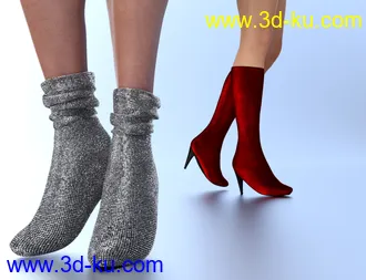3D打印模型Pulled Down Boots for Genesis 8 Female(s)的图片
