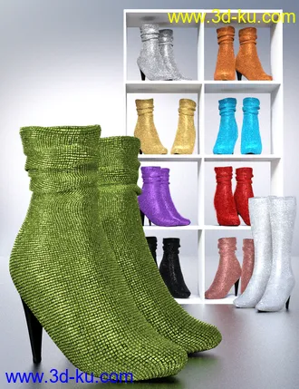 3D打印模型Pulled Down Boots for Genesis 8 Female(s)的图片