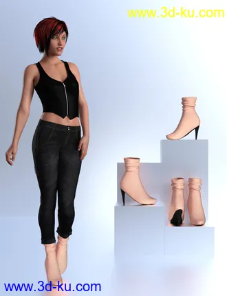3D打印模型Pulled Down Boots for Genesis 8 Female(s)的图片