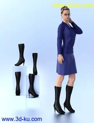 3D打印模型Pulled Down Boots for Genesis 8 Female(s)的图片