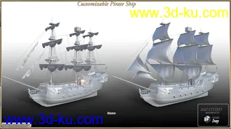 3D打印模型PW Customizable Pirate Ship的图片