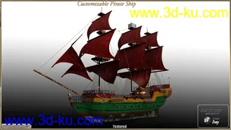 3D打印模型PW Customizable Pirate Ship的图片