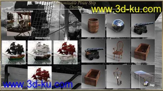 3D打印模型PW Customizable Pirate Ship的图片