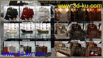 3D打印模型PW Customizable Pirate Ship的图片