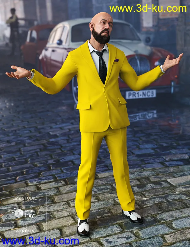 Q Suit for Genesis 8 Male(s)模型的图片1