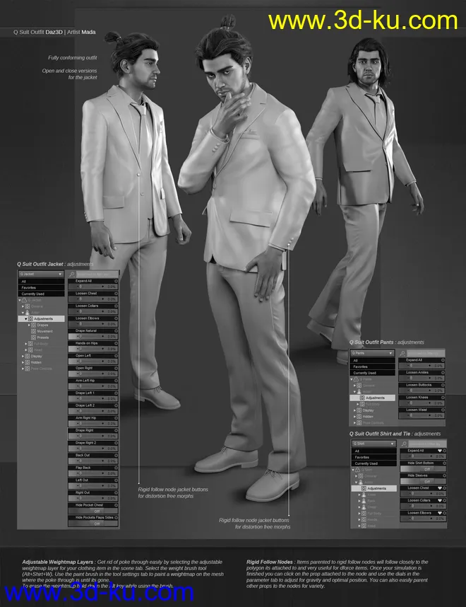 Q Suit for Genesis 8 Male(s)模型的图片7