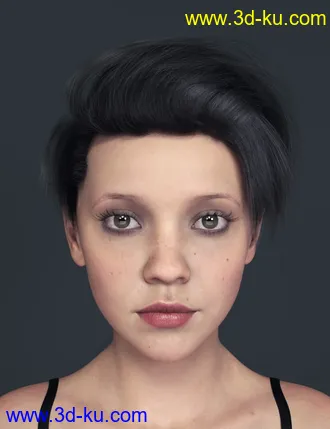 3D打印模型Qu Hair for Genesis 8 Female(s)的图片