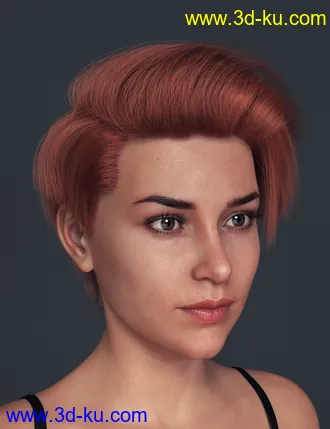 3D打印模型Qu Hair for Genesis 8 Female(s)的图片