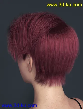 3D打印模型Qu Hair for Genesis 8 Female(s)的图片
