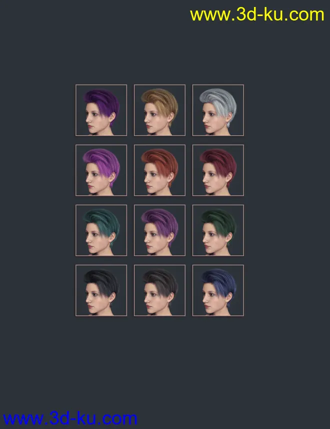 Qu Hair for Genesis 8 Female(s)模型的图片5
