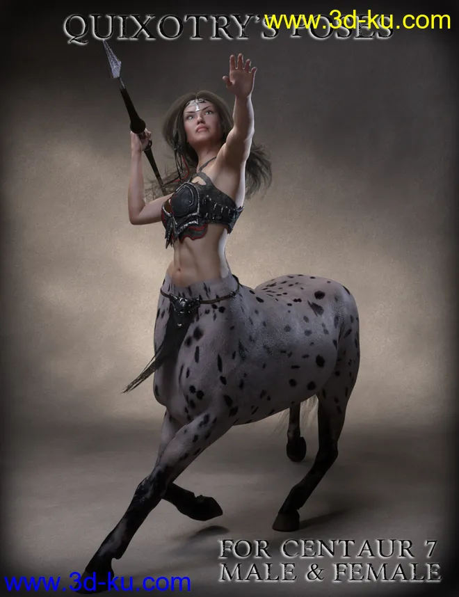 Quixotry's Poses for Centaur 7 Male and Female模型的图片1