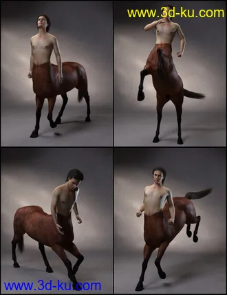 3D打印模型Quixotry's Poses for Centaur 7 Male and Female的图片