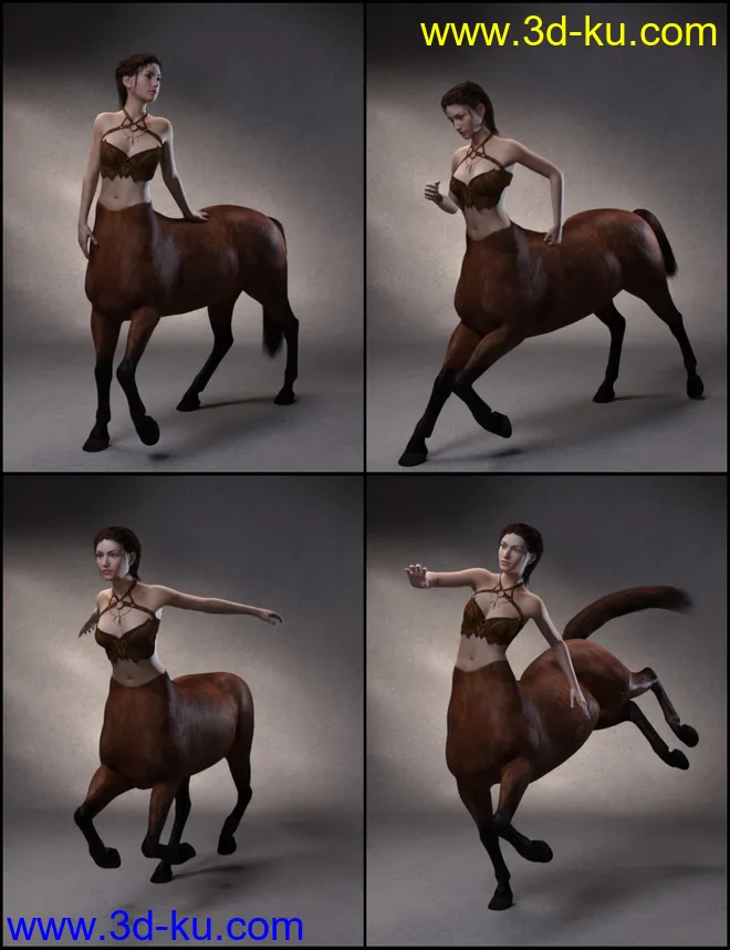 Quixotry's Poses for Centaur 7 Male and Female模型的图片4