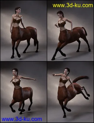3D打印模型Quixotry's Poses for Centaur 7 Male and Female的图片