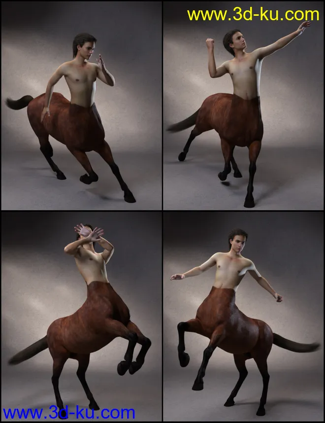 Quixotry's Poses for Centaur 7 Male and Female模型的图片5