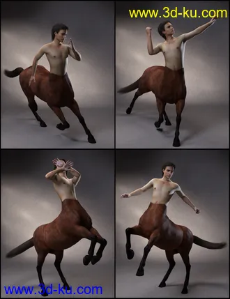 3D打印模型Quixotry's Poses for Centaur 7 Male and Female的图片