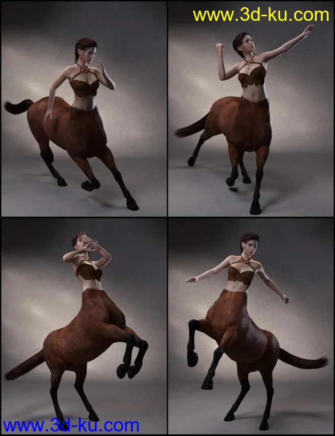 Quixotry's Poses for Centaur 7 Male and Female模型的图片6