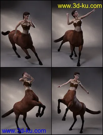 3D打印模型Quixotry's Poses for Centaur 7 Male and Female的图片