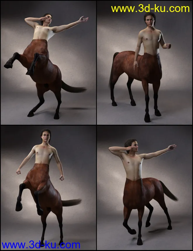 Quixotry's Poses for Centaur 7 Male and Female模型的图片7