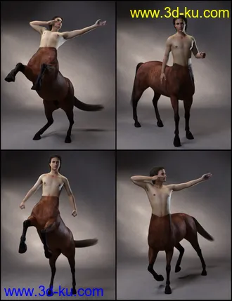 3D打印模型Quixotry's Poses for Centaur 7 Male and Female的图片