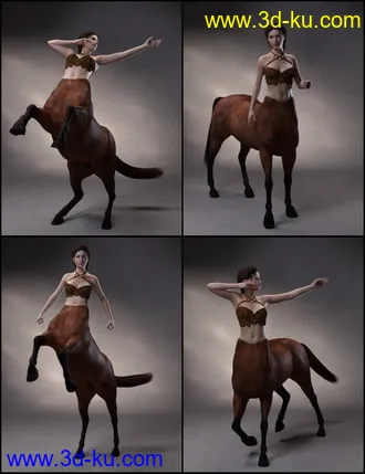 3D打印模型Quixotry's Poses for Centaur 7 Male and Female的图片
