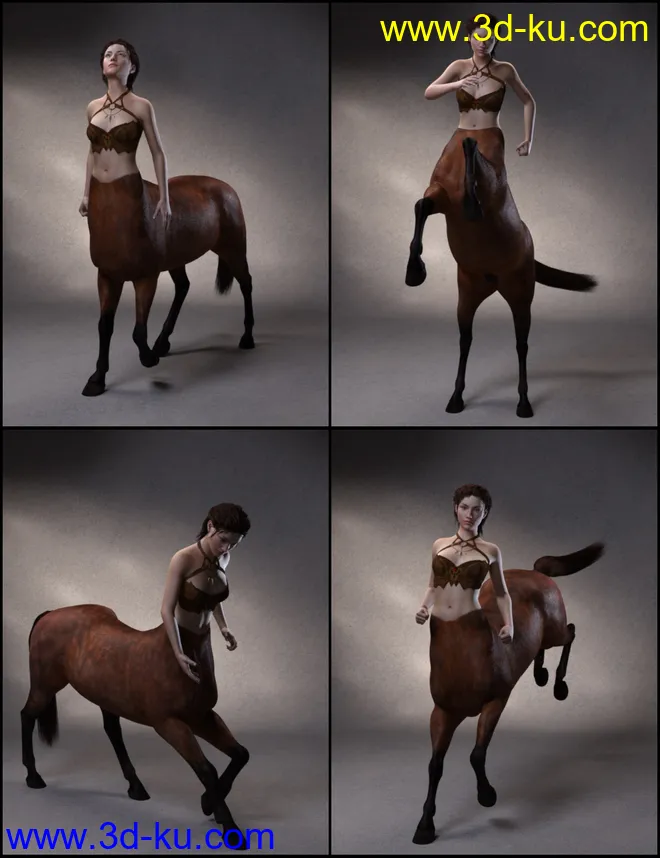 Quixotry's Poses for Centaur 7 Male and Female模型的图片9
