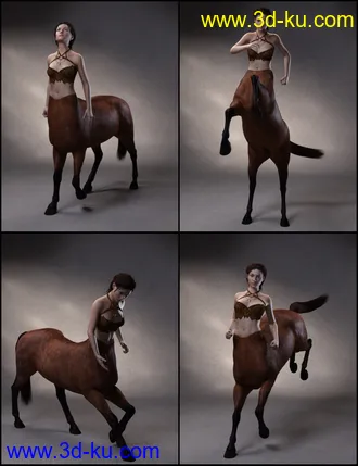 3D打印模型Quixotry's Poses for Centaur 7 Male and Female的图片