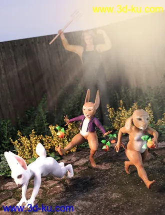 3D打印模型Rascal Rabbit Poses for Genesis 8 Female的图片