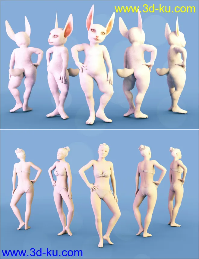 Rascal Rabbit Poses for Genesis 8 Female模型的图片3