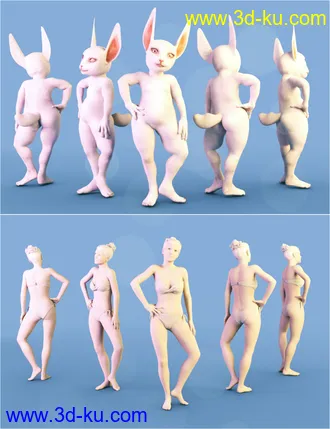 3D打印模型Rascal Rabbit Poses for Genesis 8 Female的图片