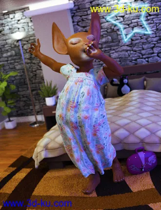 3D打印模型Rascal Rabbit Poses for Genesis 8 Female的图片