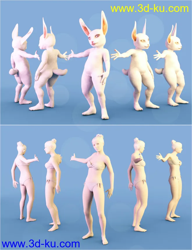 Rascal Rabbit Poses for Genesis 8 Female模型的图片6