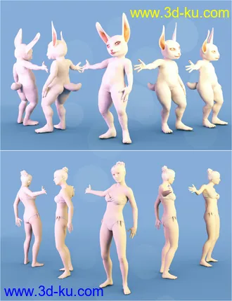 3D打印模型Rascal Rabbit Poses for Genesis 8 Female的图片