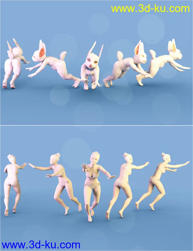 Rascal Rabbit Poses for Genesis 8 Female模型的图片9