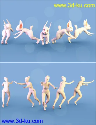 3D打印模型Rascal Rabbit Poses for Genesis 8 Female的图片