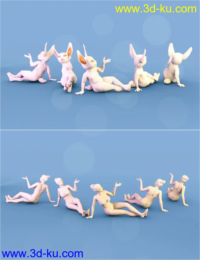 Rascal Rabbit Poses for Genesis 8 Female模型的图片10