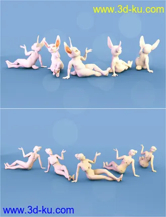 3D打印模型Rascal Rabbit Poses for Genesis 8 Female的图片