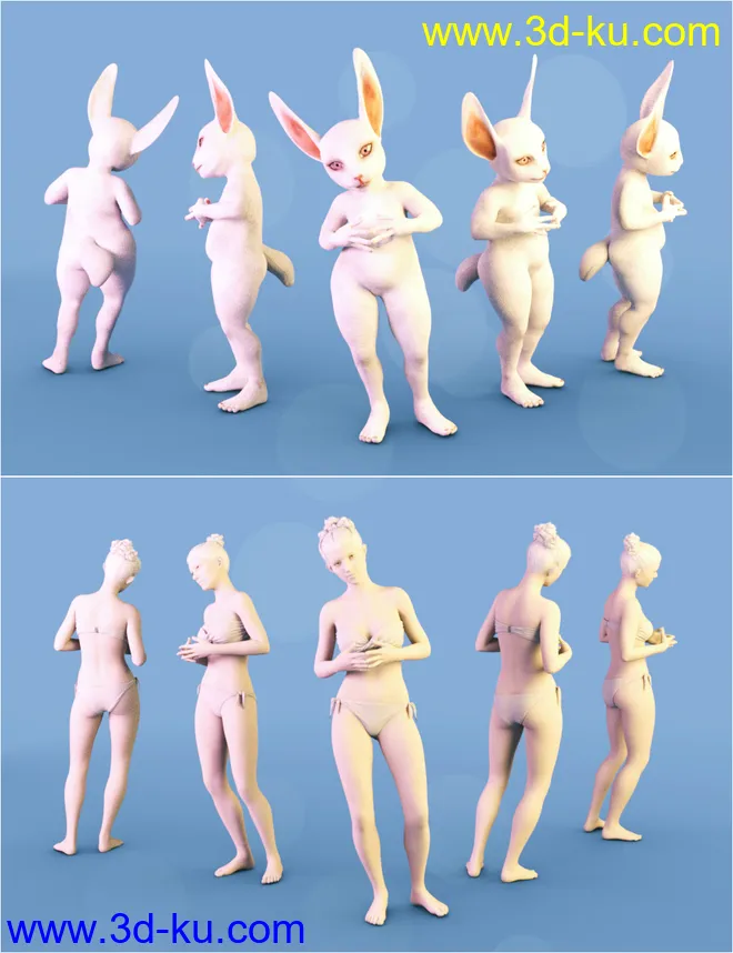 Rascal Rabbit Poses for Genesis 8 Female模型的图片12
